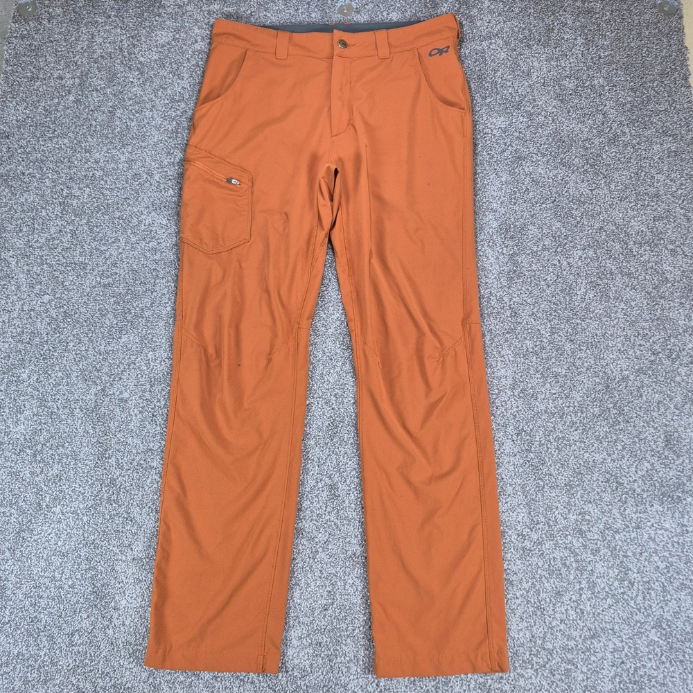 Outdoor Research Ferrosi Pants Mens 33x32 Orange Hiking Outdoors Stretch Nylon